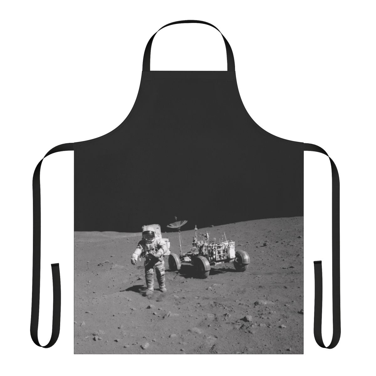 Vibrant space-inspired apron featuring planetary and nebula designs