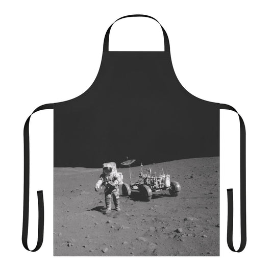 Vibrant space-inspired apron featuring planetary and nebula designs