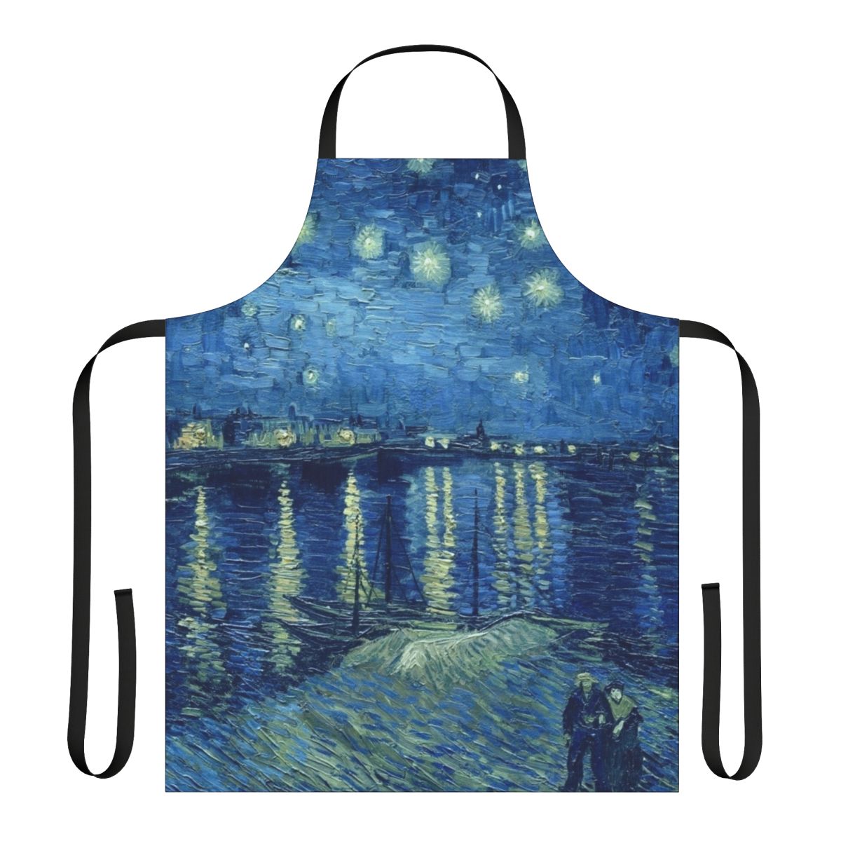 Apron featuring Starry Night over the Rhone by Vincent Van Gogh
