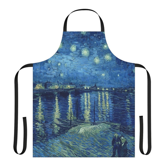 Apron featuring Starry Night over the Rhone by Vincent Van Gogh