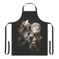 Apron featuring a striking design of three wolves howling at the full moon