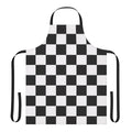High-quality 10x10 checkerboard pattern apron in black and white for cooking, baking, and arts and crafts