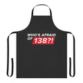 A white apron with a bold "138" design, perfect for the fashion-forward home cook.
