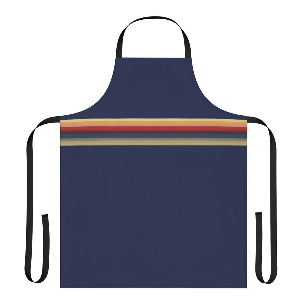 Colorful apron with rainbow pattern, inspired by the 13th Doctor from the TV series Doctor Who