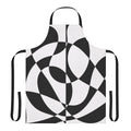 Vintage-inspired 1960s abstract black and white apron