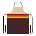 Vibrant 1970s-inspired retro striped apron with a minimalist abstract pattern design