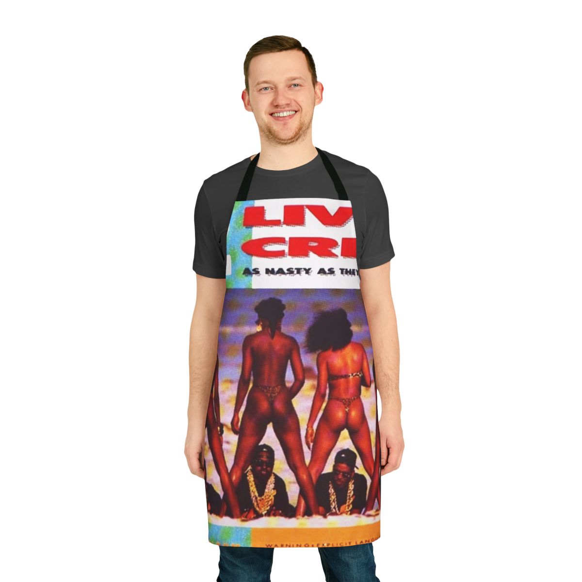 2 Live Crew themed apron with bold graphic design