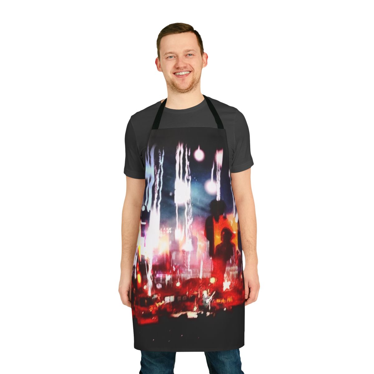 Stylish 2016 The Cure inspired apron with trippy abstract blend of colors