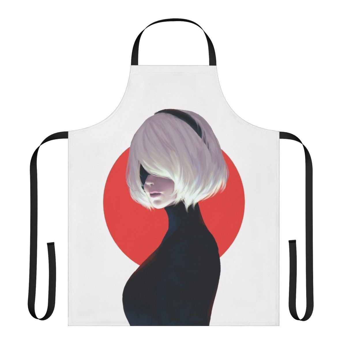 Nier Automata inspired 2B cosplay apron featuring a sleek, elegant design