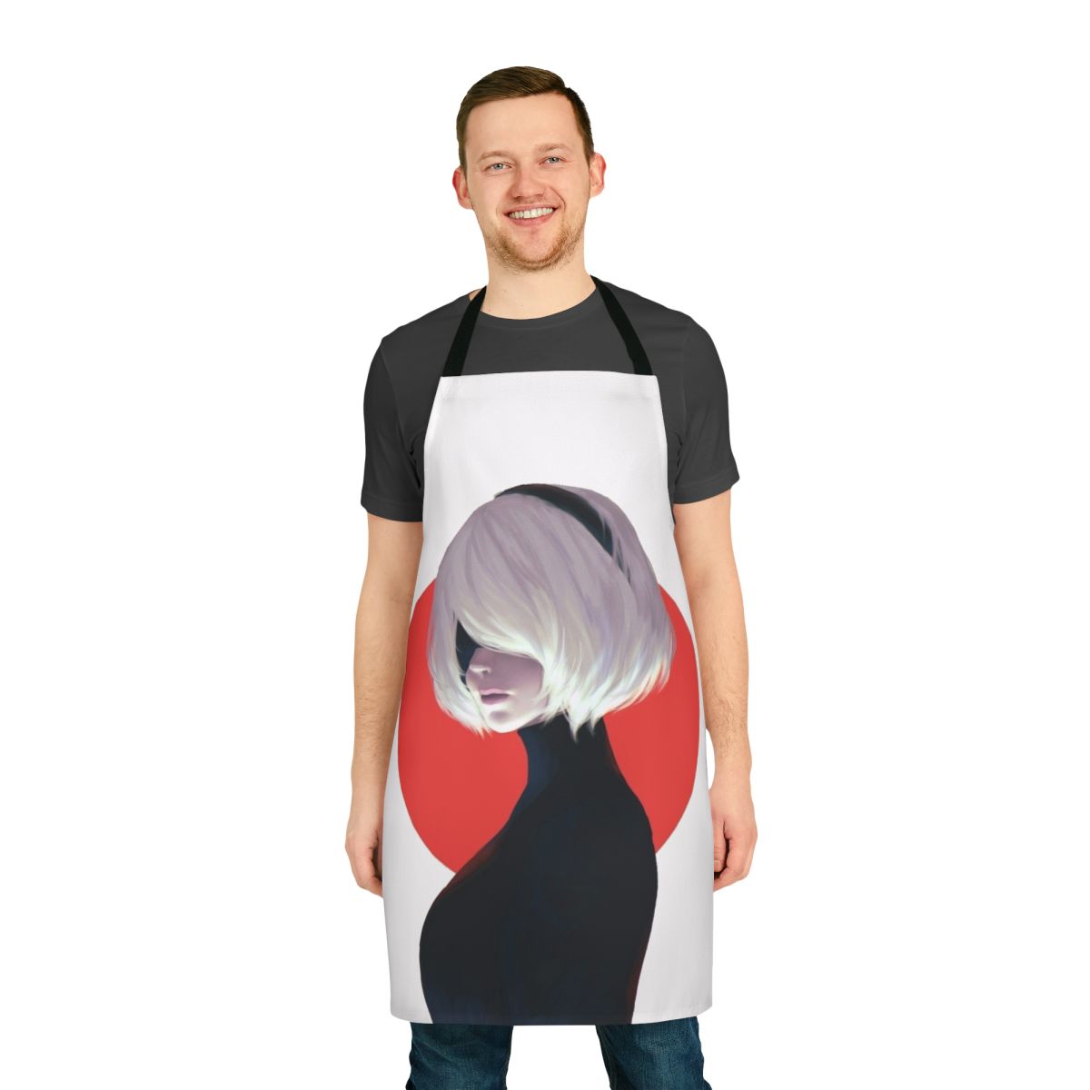 Nier Automata inspired 2B cosplay apron featuring a sleek, elegant design