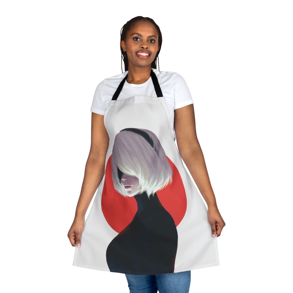 Nier Automata inspired 2B cosplay apron featuring a sleek, elegant design