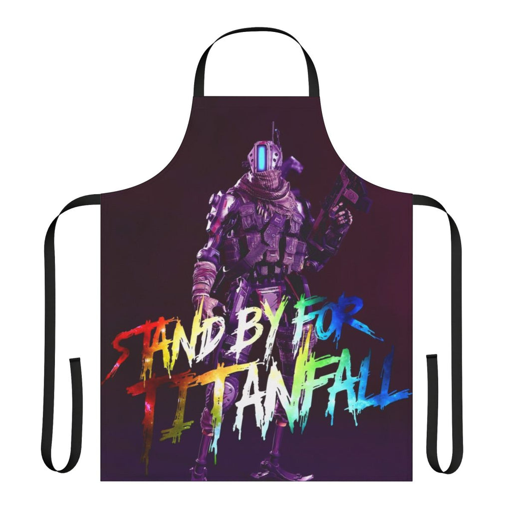 Illustration of a stylish 4K apron featuring a holo pilot design, suitable for music lovers and gamers.