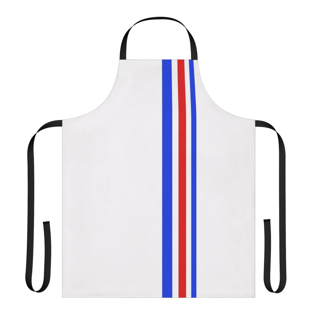 60s mod-inspired apron with geometric diamond pattern in black and white