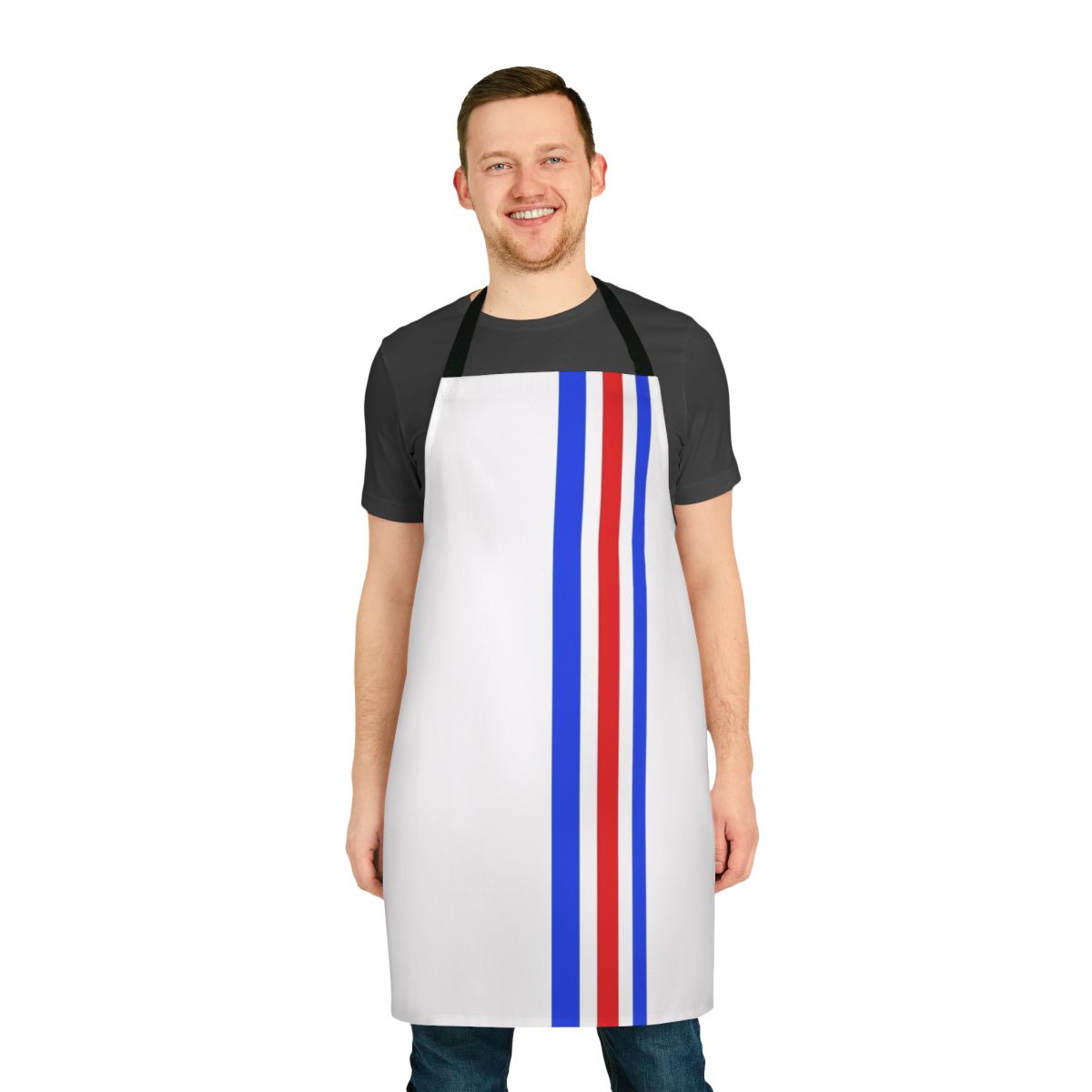 60s mod-inspired apron with geometric diamond pattern in black and white