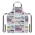 Vibrant 80s-themed apron with retro pop art logo and graphics