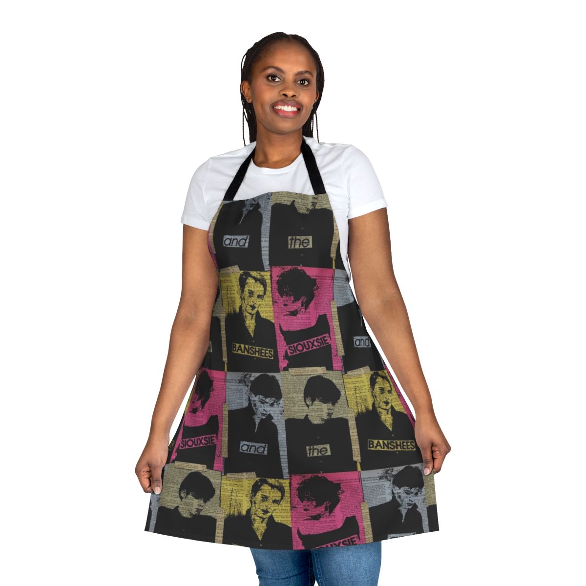 Vibrant 80s music genre-inspired apron for SATB singers and bands