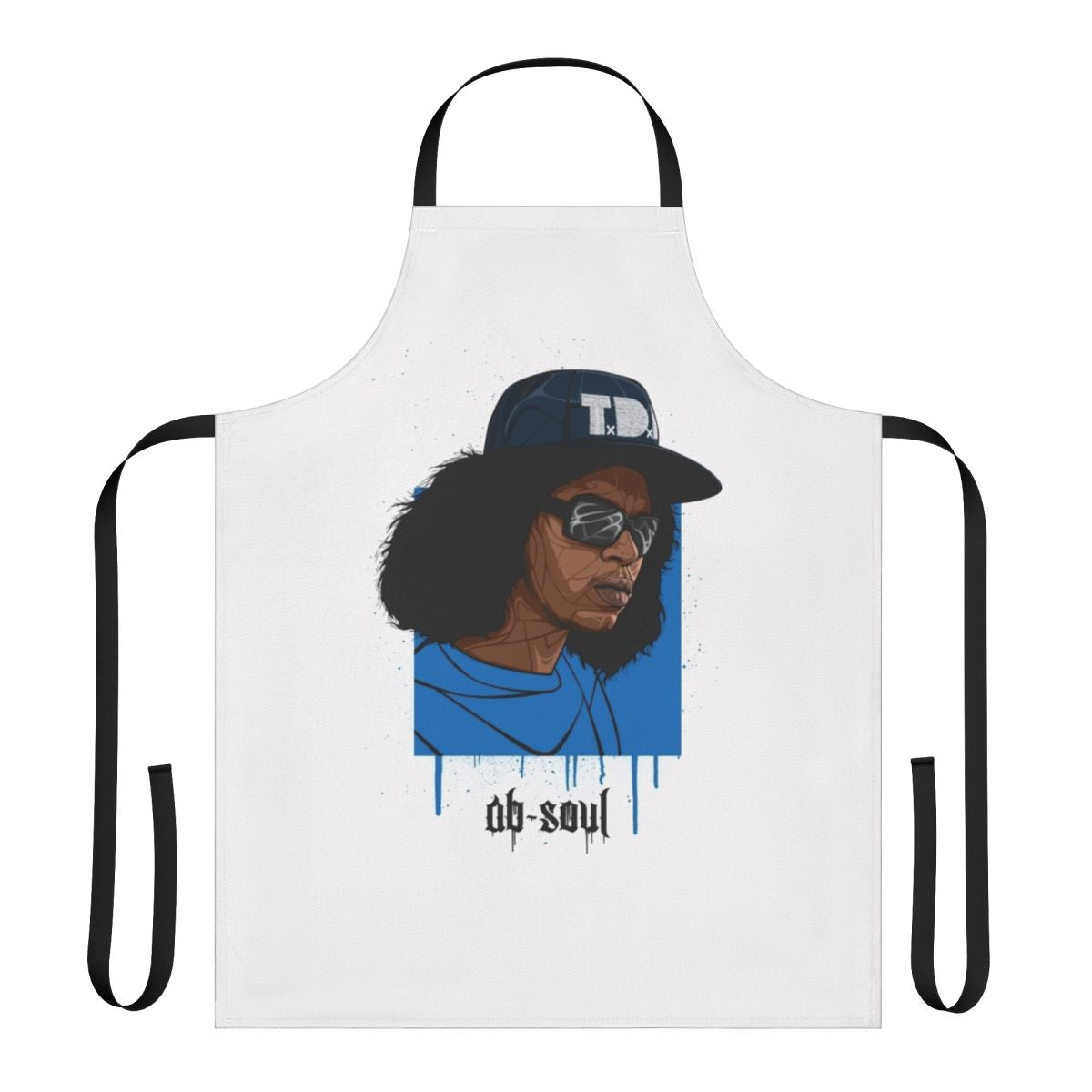 Graphic apron featuring the artistic design of rapper Ab Soul