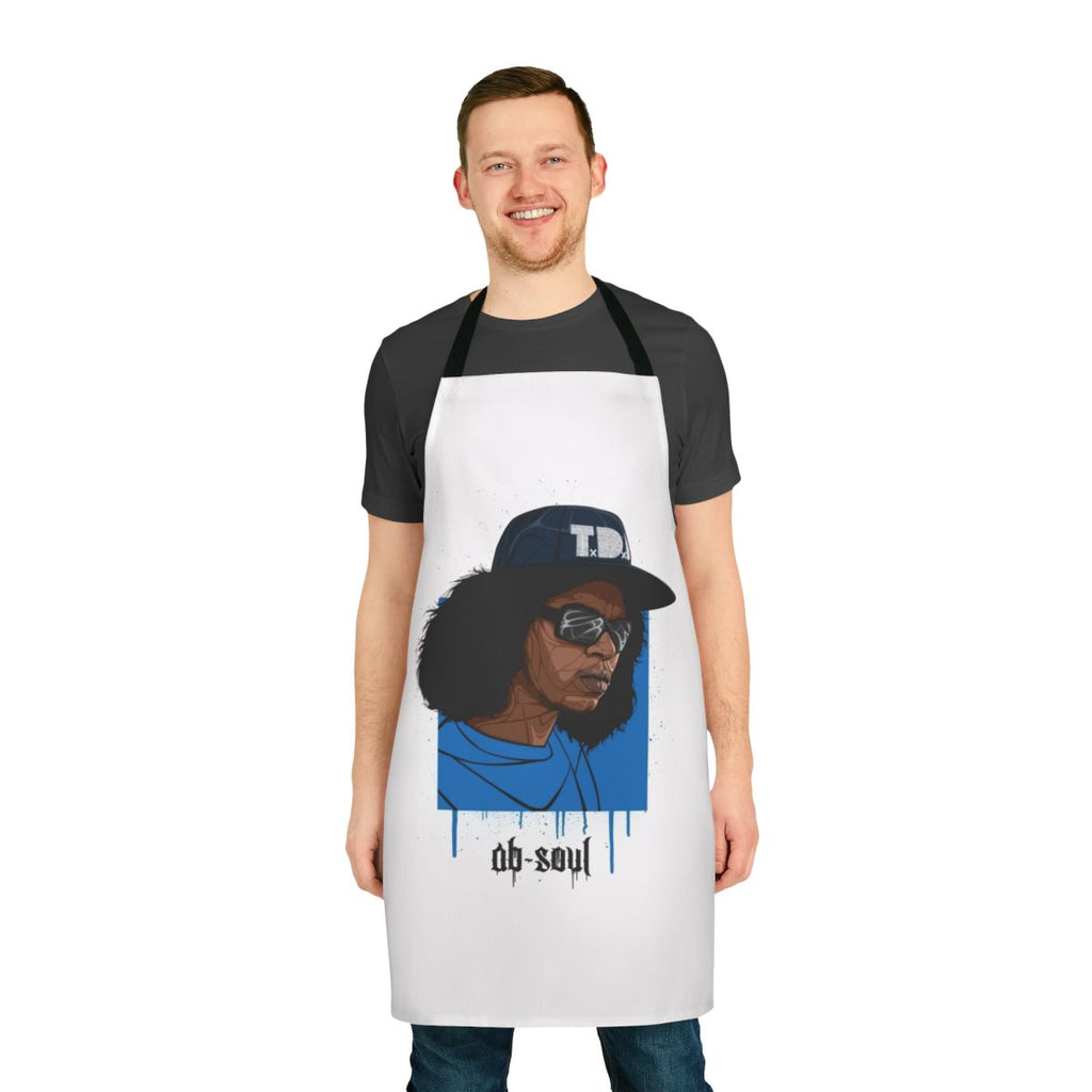 Graphic apron featuring the artistic design of rapper Ab Soul