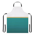 Stylish abstract patterned apron in shades of teal and gold, inspired by urban smoking culture