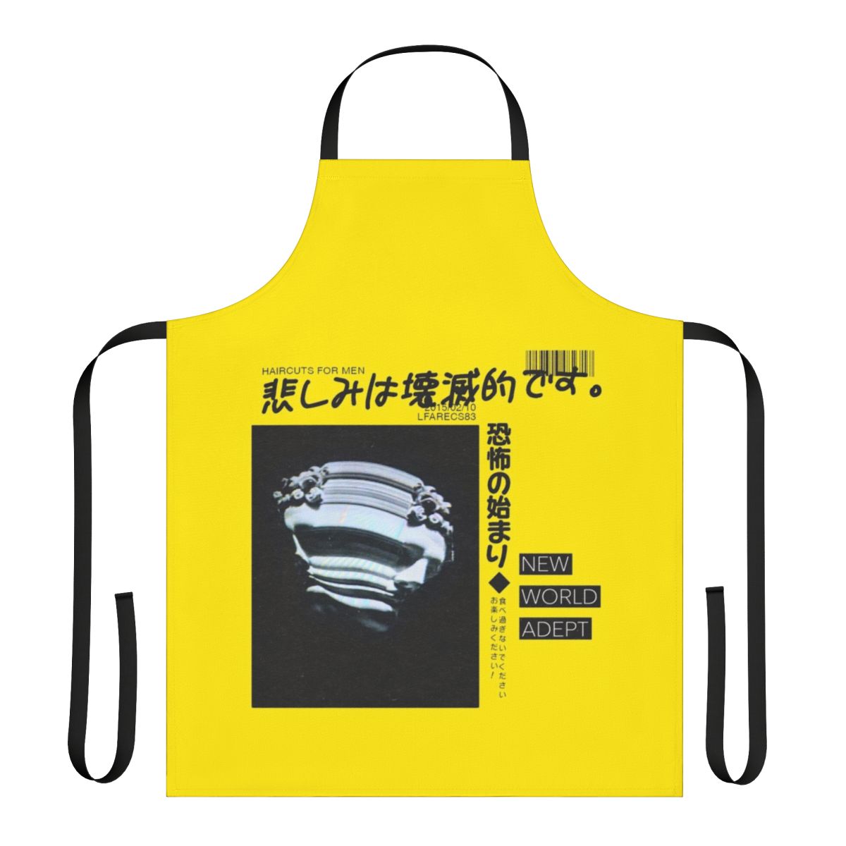 Stylish abstract art apron with vaporwave style design for men