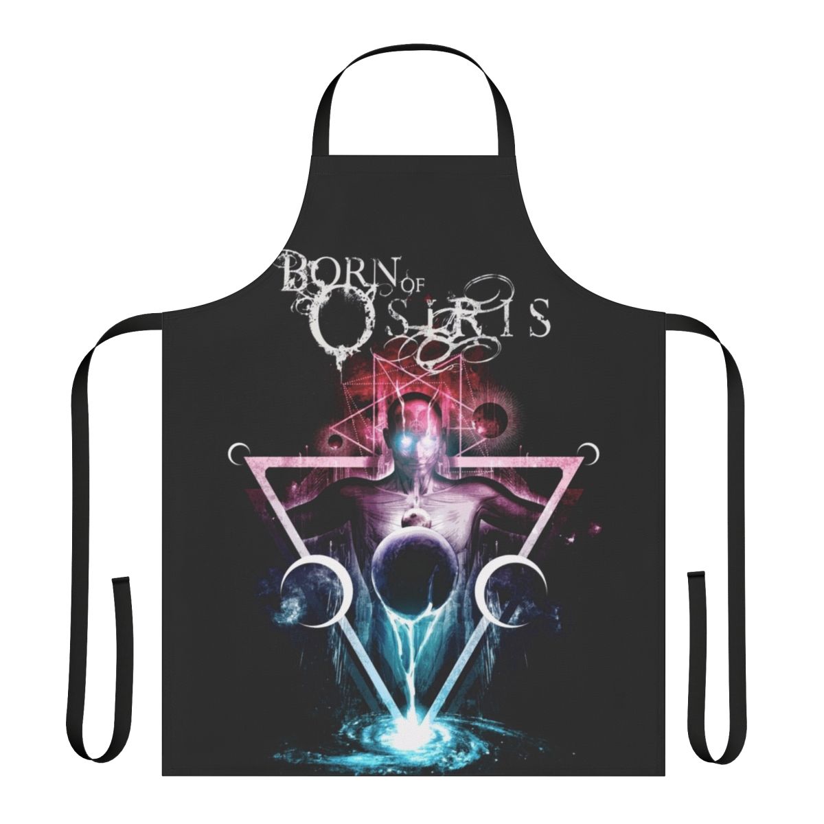 Abstract chaos-themed apron perfect for fans of the progressive metalcore band Born of Osiris