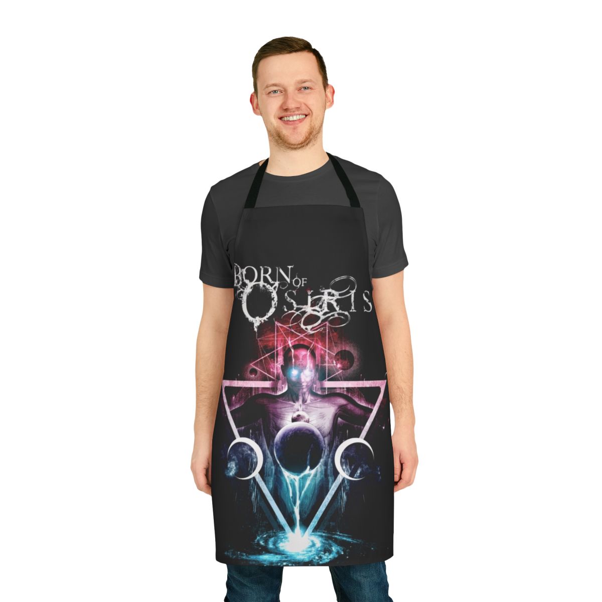 Abstract chaos-themed apron perfect for fans of the progressive metalcore band Born of Osiris