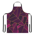 Abstract geometric design apron in shades of purple and gold