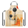 Autumn abstract neutral-colored apron with geometric patterns