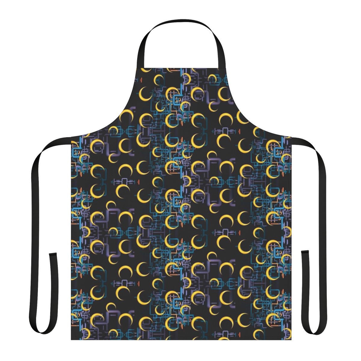 Stylish abstract pattern apron featuring vibrant colors and shapes, inspired by the hit comedy series "I Think You Should Leave" with Tim Robinson.