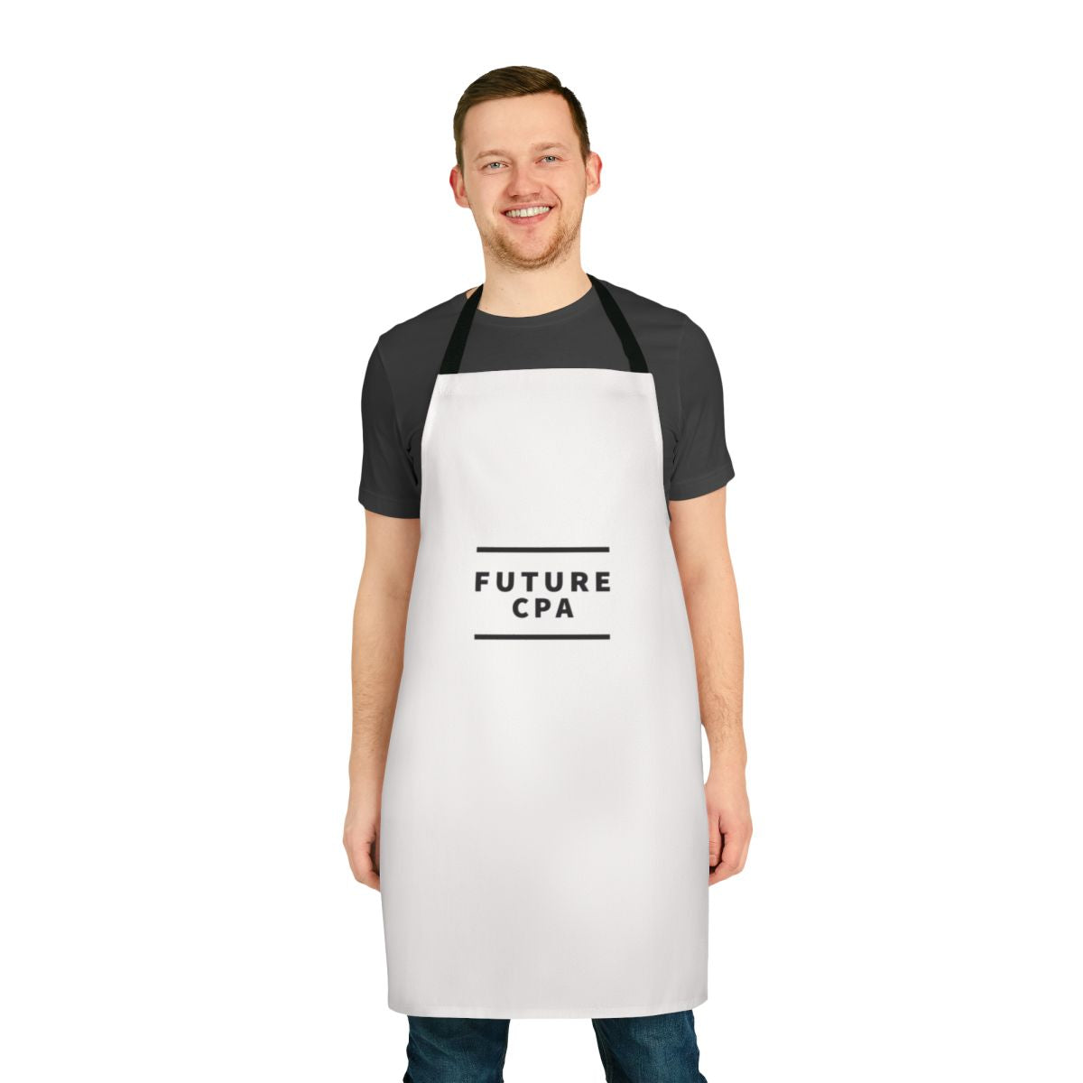 Stylish text design apron for accounting, finance, and bookkeeping professionals