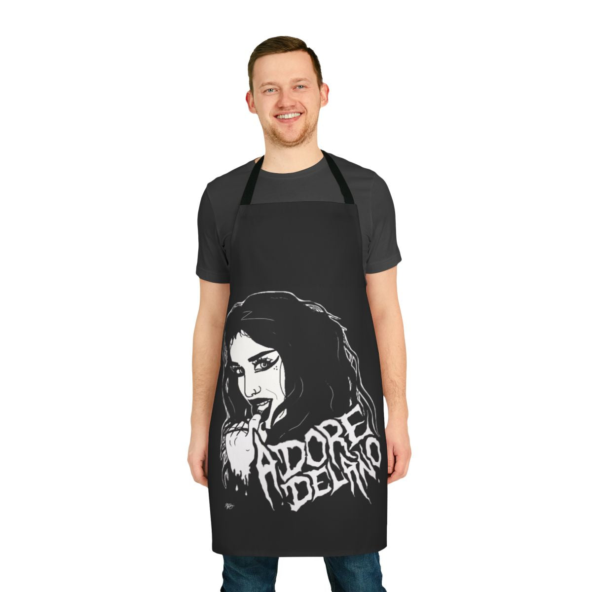 Stylish Adore Delano inspired apron featuring punk design