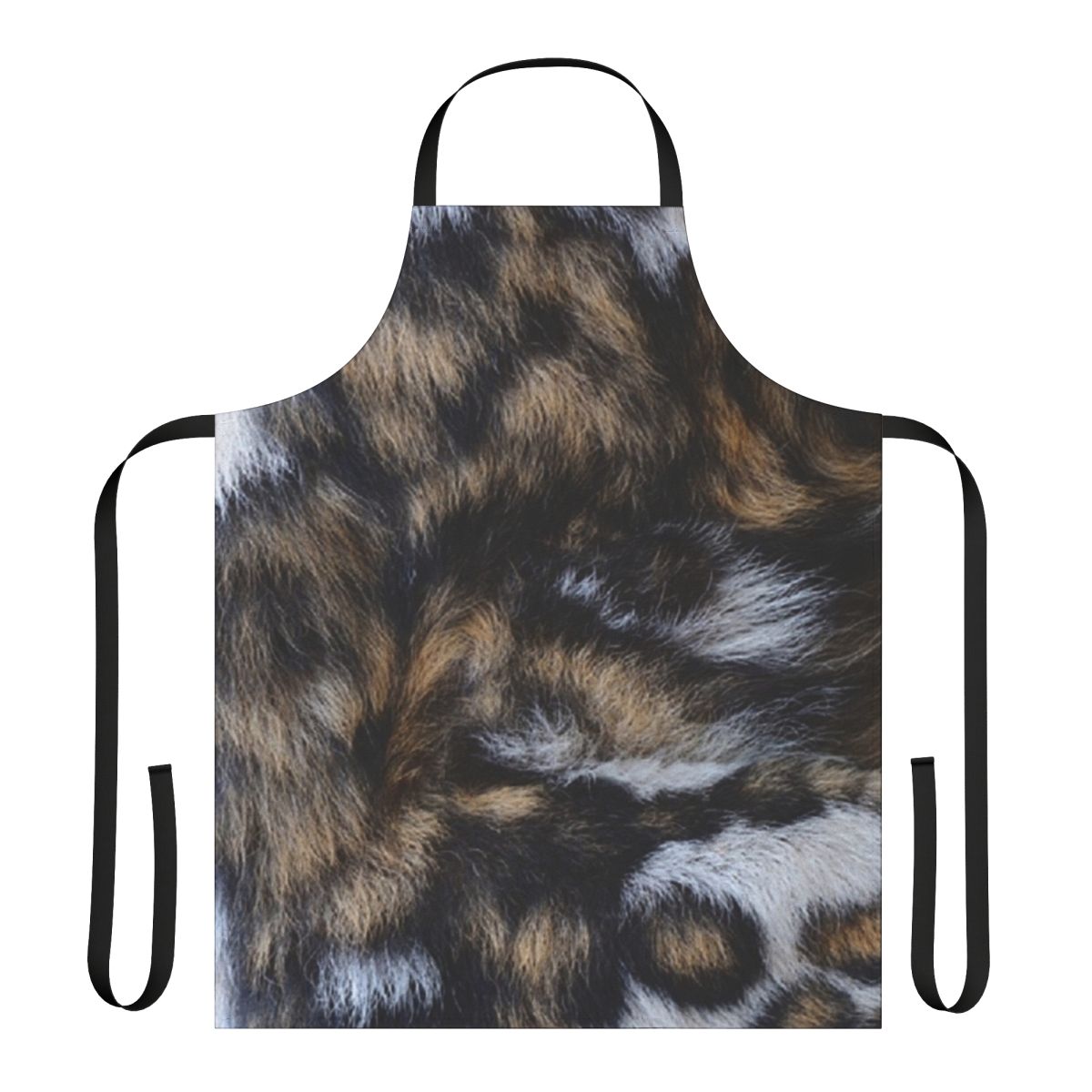 Elegant African animal print apron with wild dog fur design