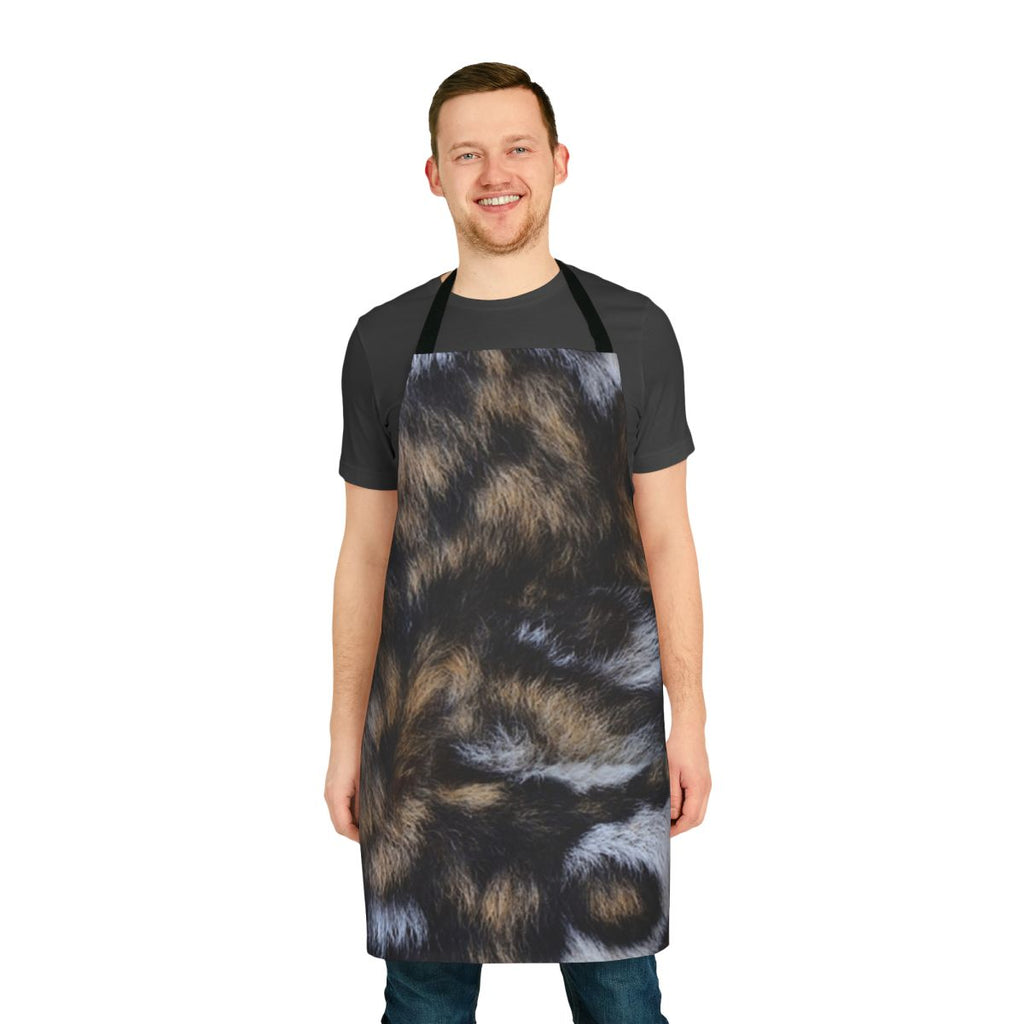 Elegant African animal print apron with wild dog fur design