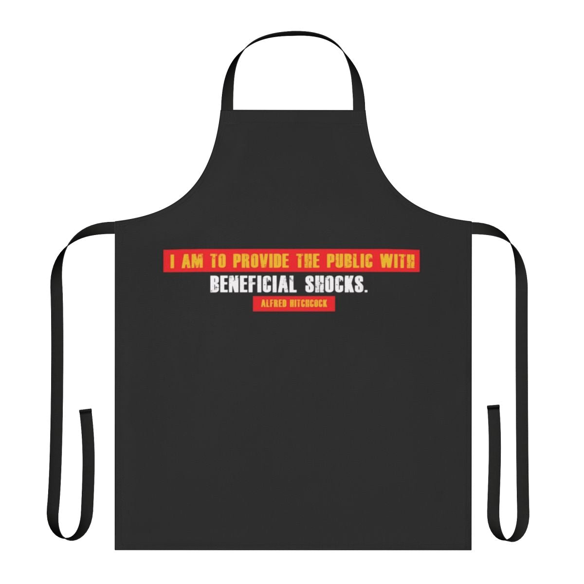 Alfred Hitchcock inspired apron with a quote from one of his famous films