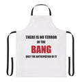 An apron featuring a quote from the iconic director Alfred Hitchcock