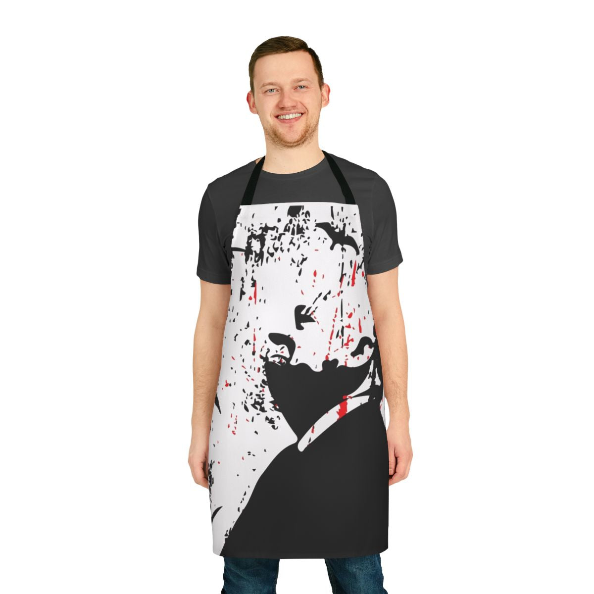 Apron featuring classic Alfred Hitchcock films and horror movie imagery