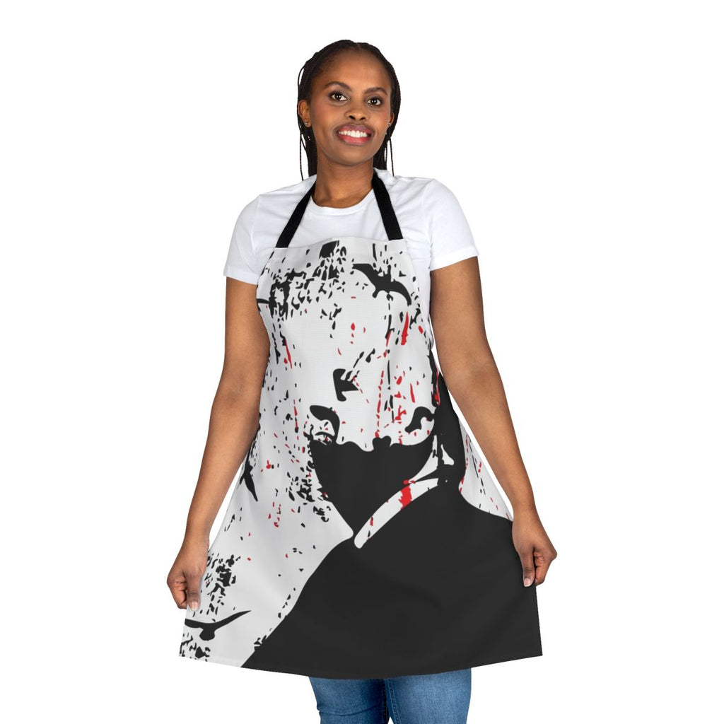 Apron featuring classic Alfred Hitchcock films and horror movie imagery