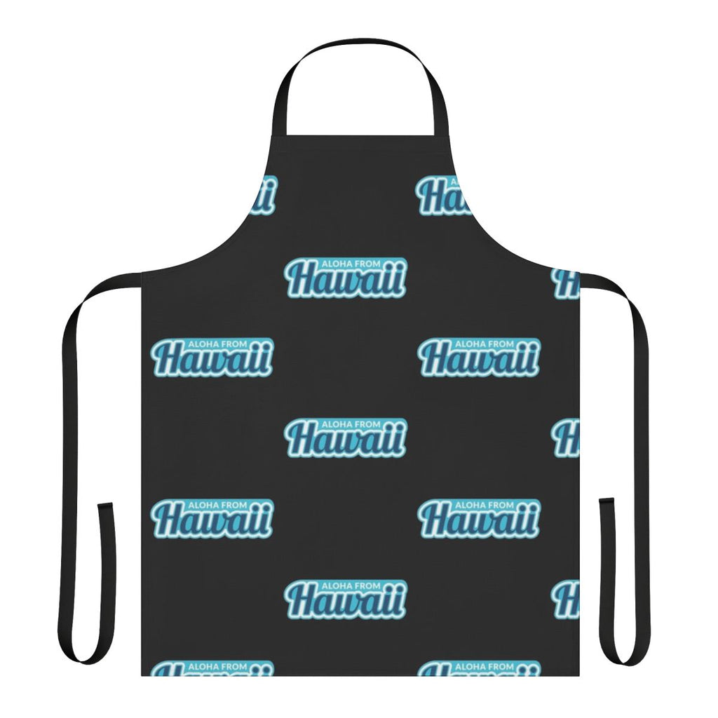 Aloha Hawaii-inspired apron in blue and white tropical pattern