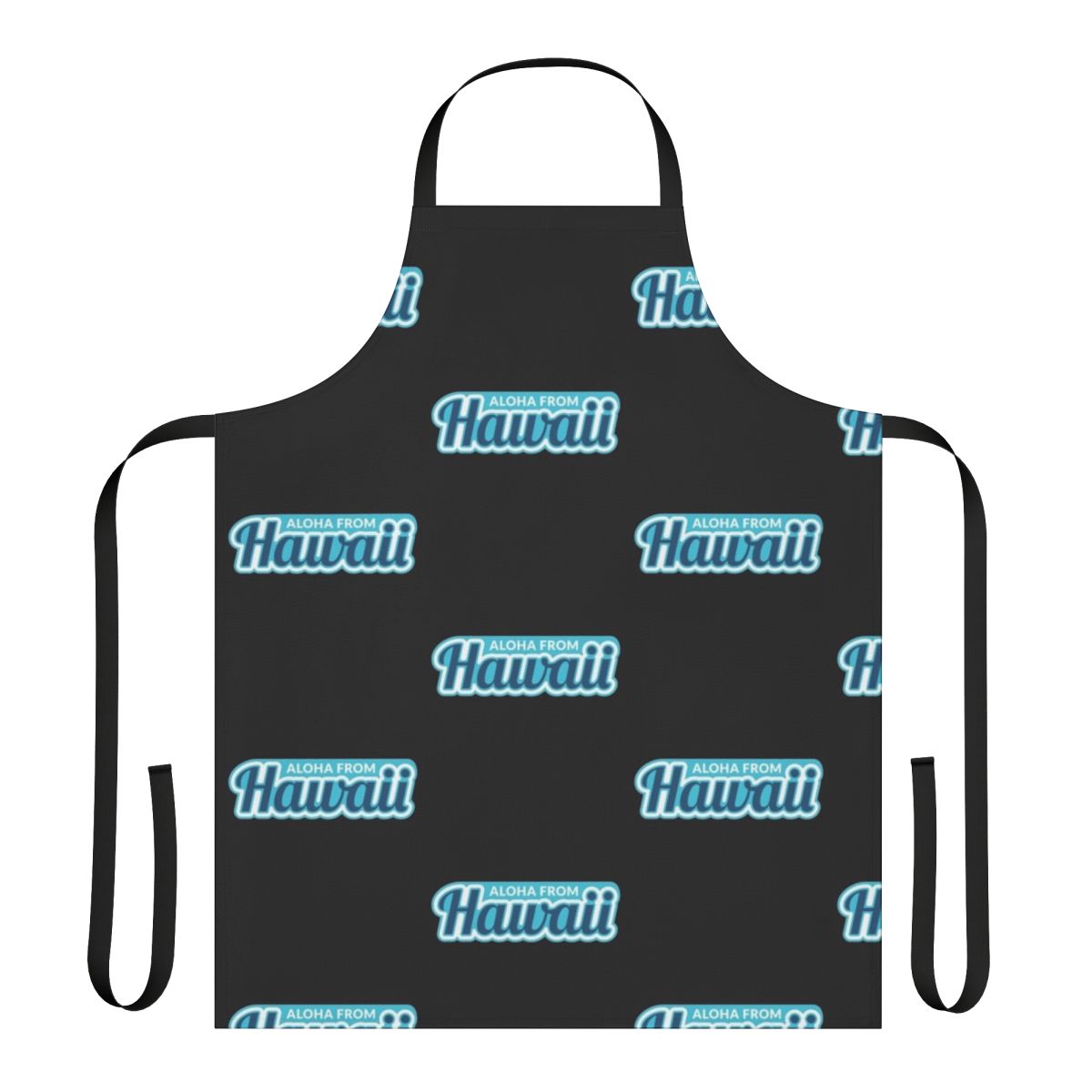 Aloha Hawaii-inspired apron in blue and white tropical pattern