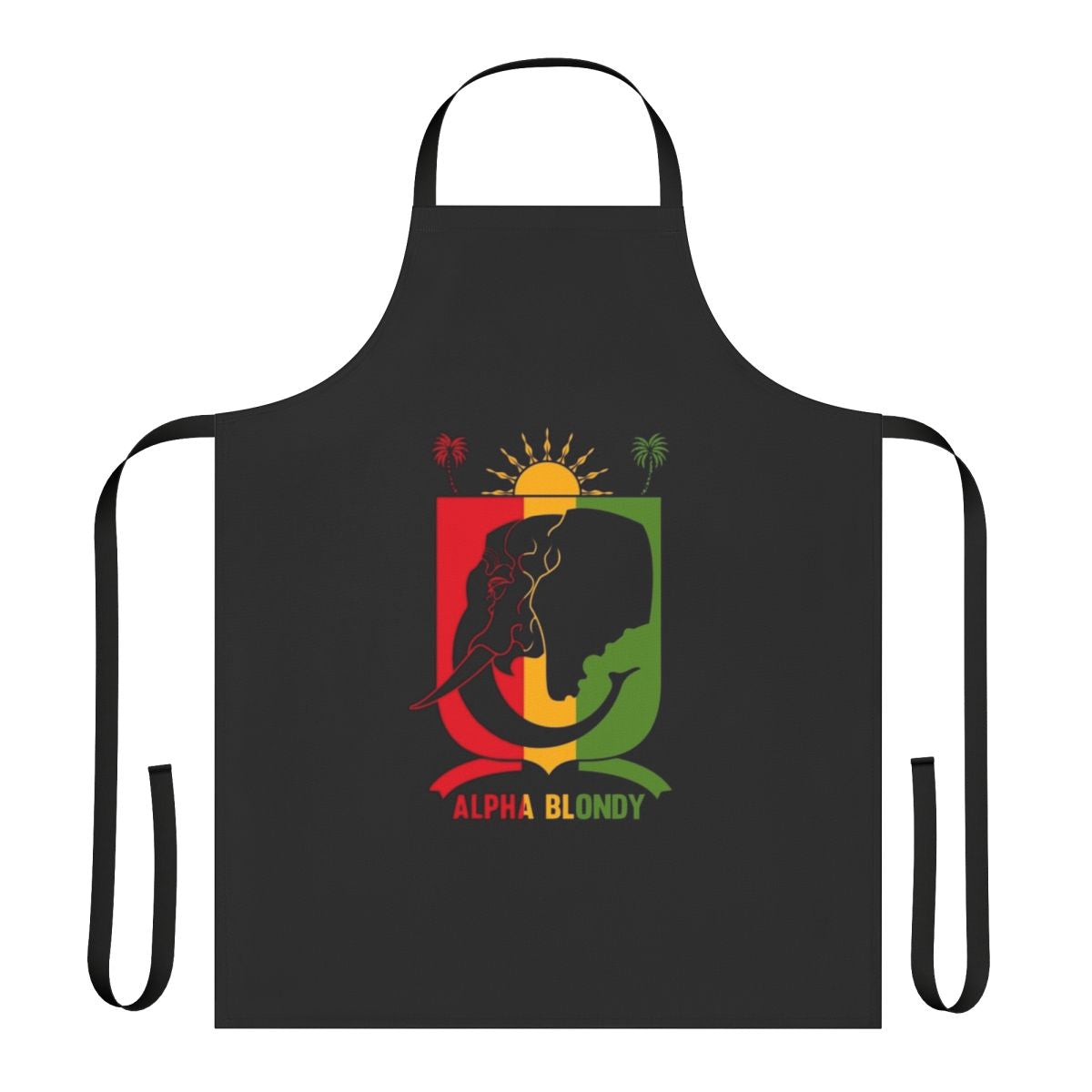 Stylish Alpha Blondy inspired apron with various music genre designs