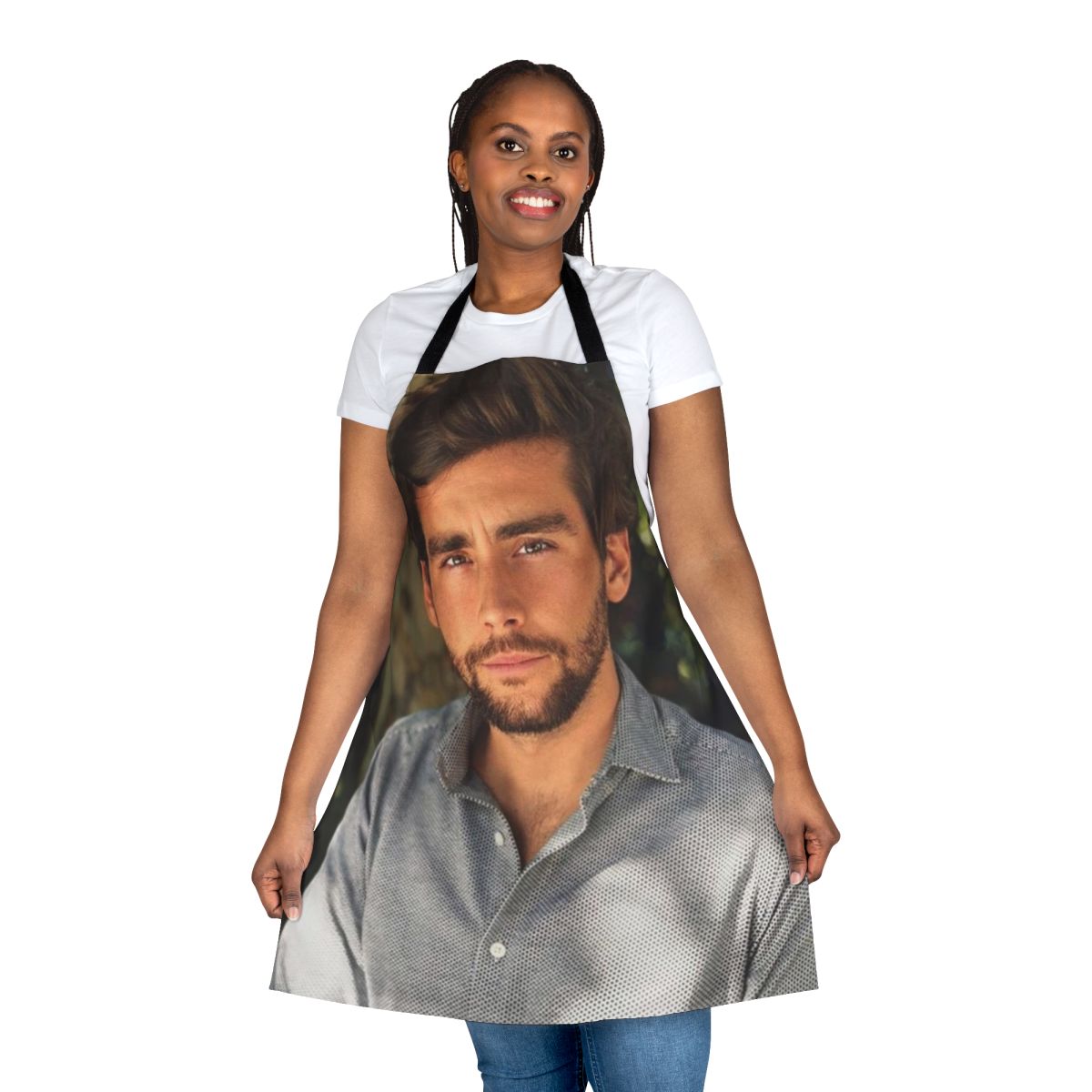 Alvaro Soler-inspired apron with singer's image and name