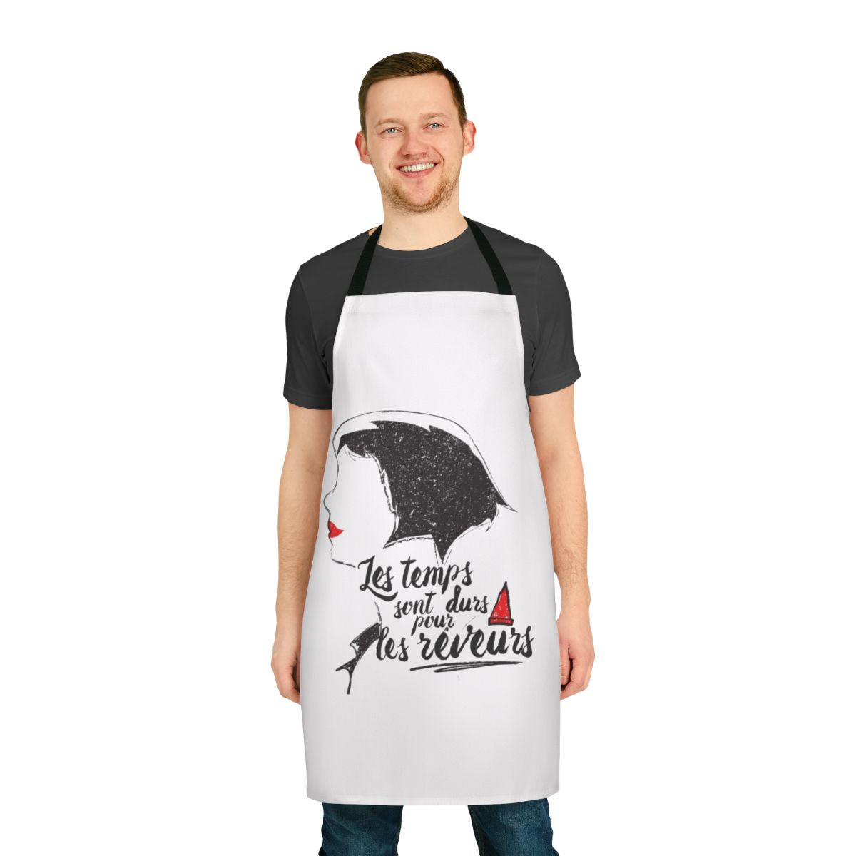 Amelie-inspired apron with whimsical design