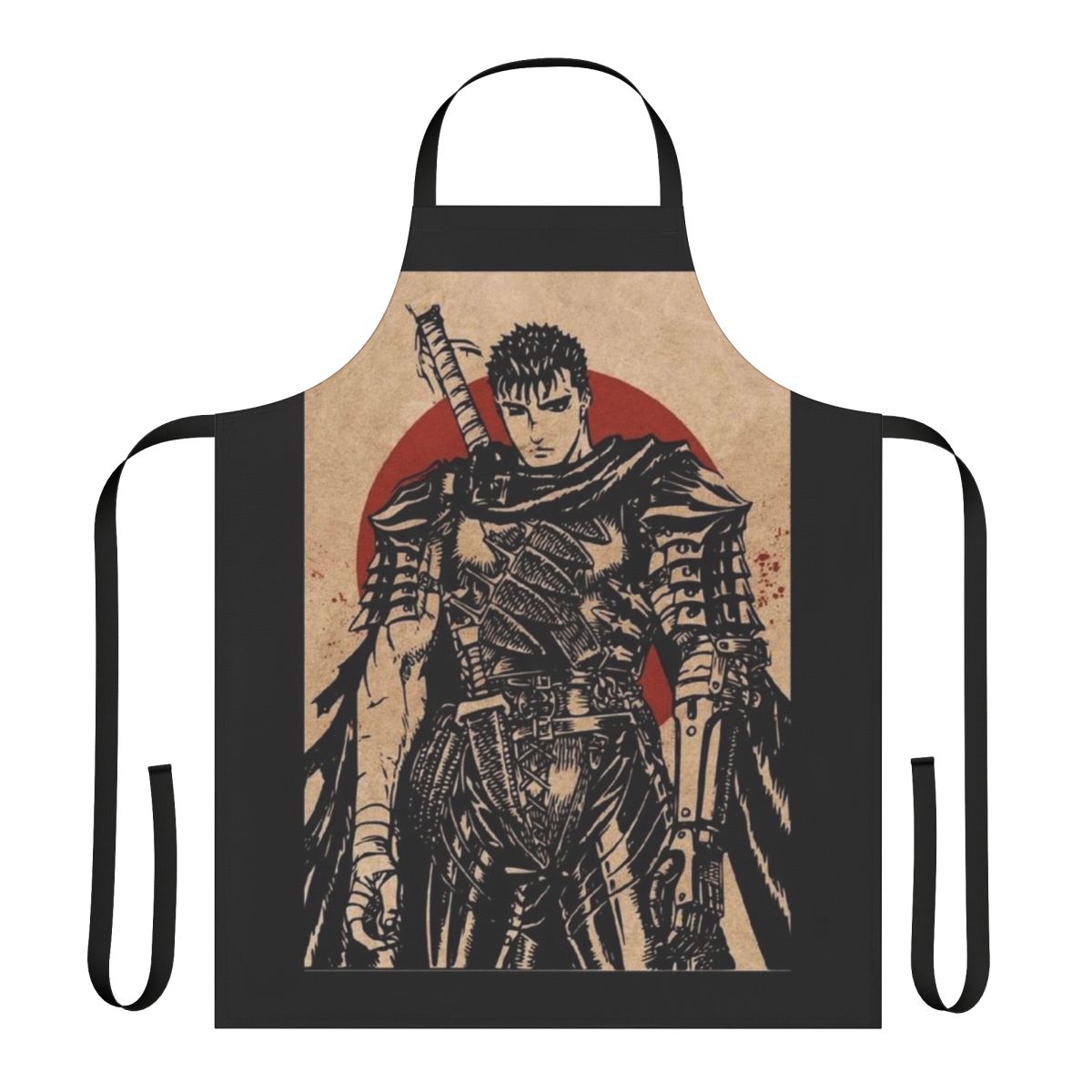 Apron featuring a detailed Chinese-style drawing of human guts and anatomy
