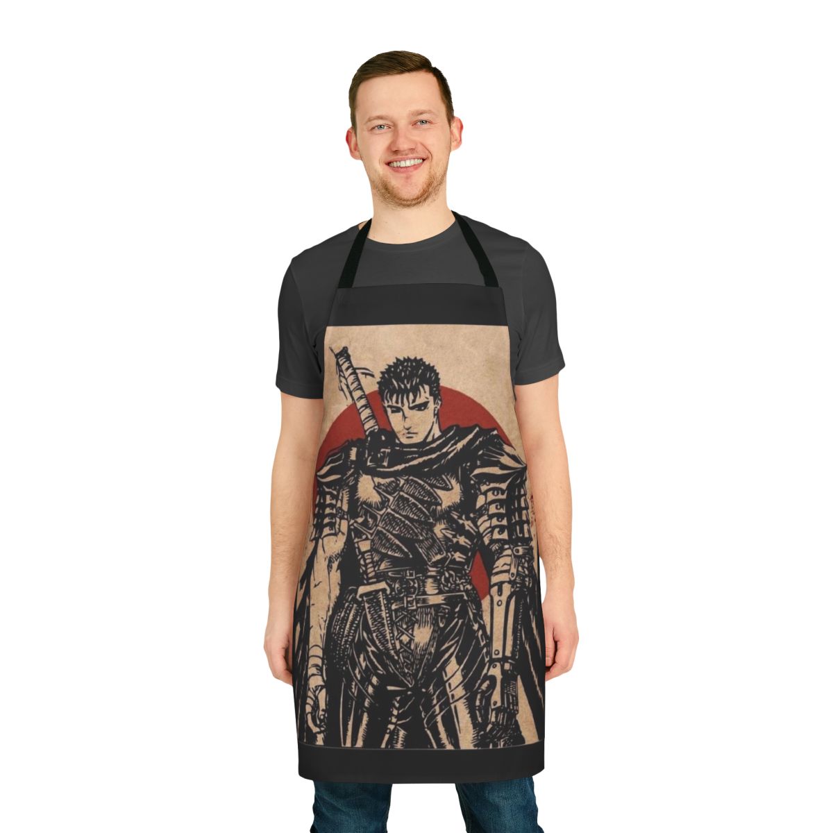 Apron featuring a detailed Chinese-style drawing of human guts and anatomy