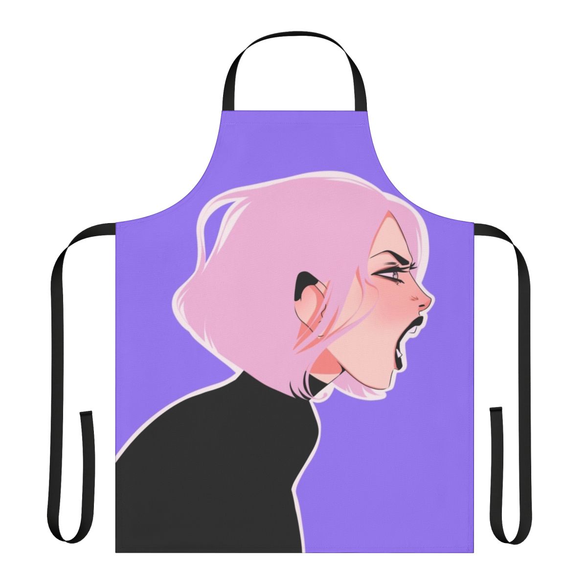 A vibrant and colorful apron with a manga-inspired design, perfect for cooking and everyday use.