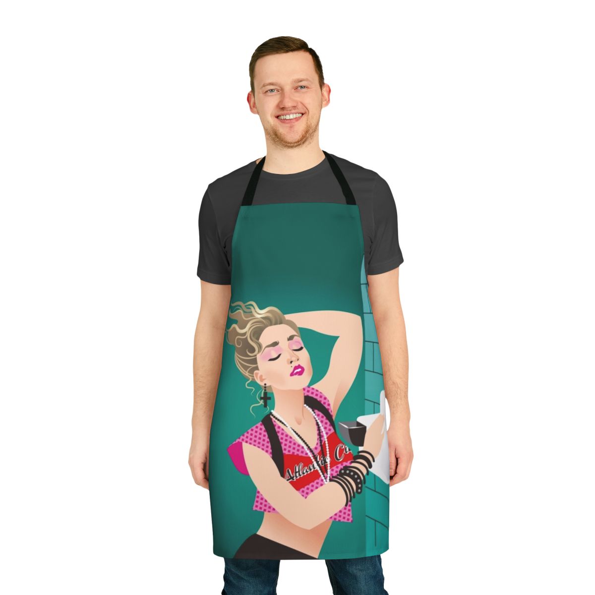 Vibrant and eye-catching fresh apron with a modern, artistic design