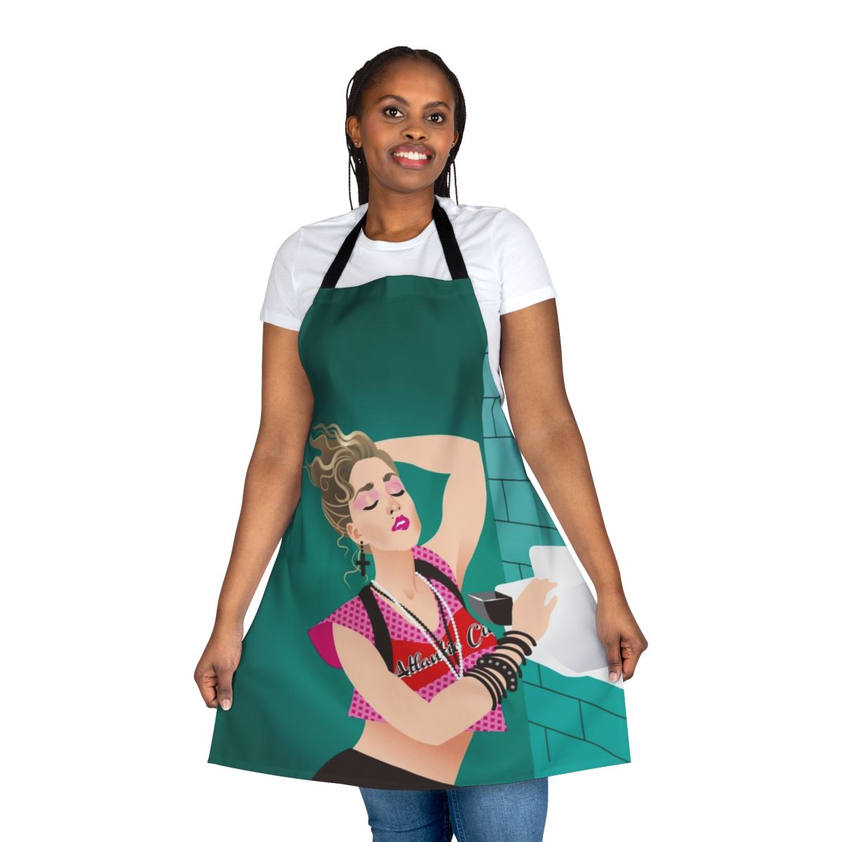 Vibrant and eye-catching fresh apron with a modern, artistic design