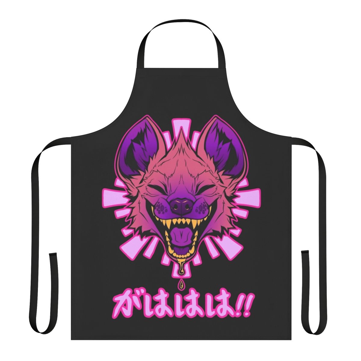 Hyena-themed apron with Japanese-inspired kawaii design