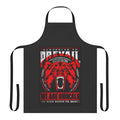 Animal print apron with metal and deathcore band logos