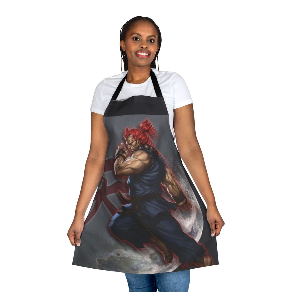 Akuma-themed apron with bold design for anime fans and home chefs